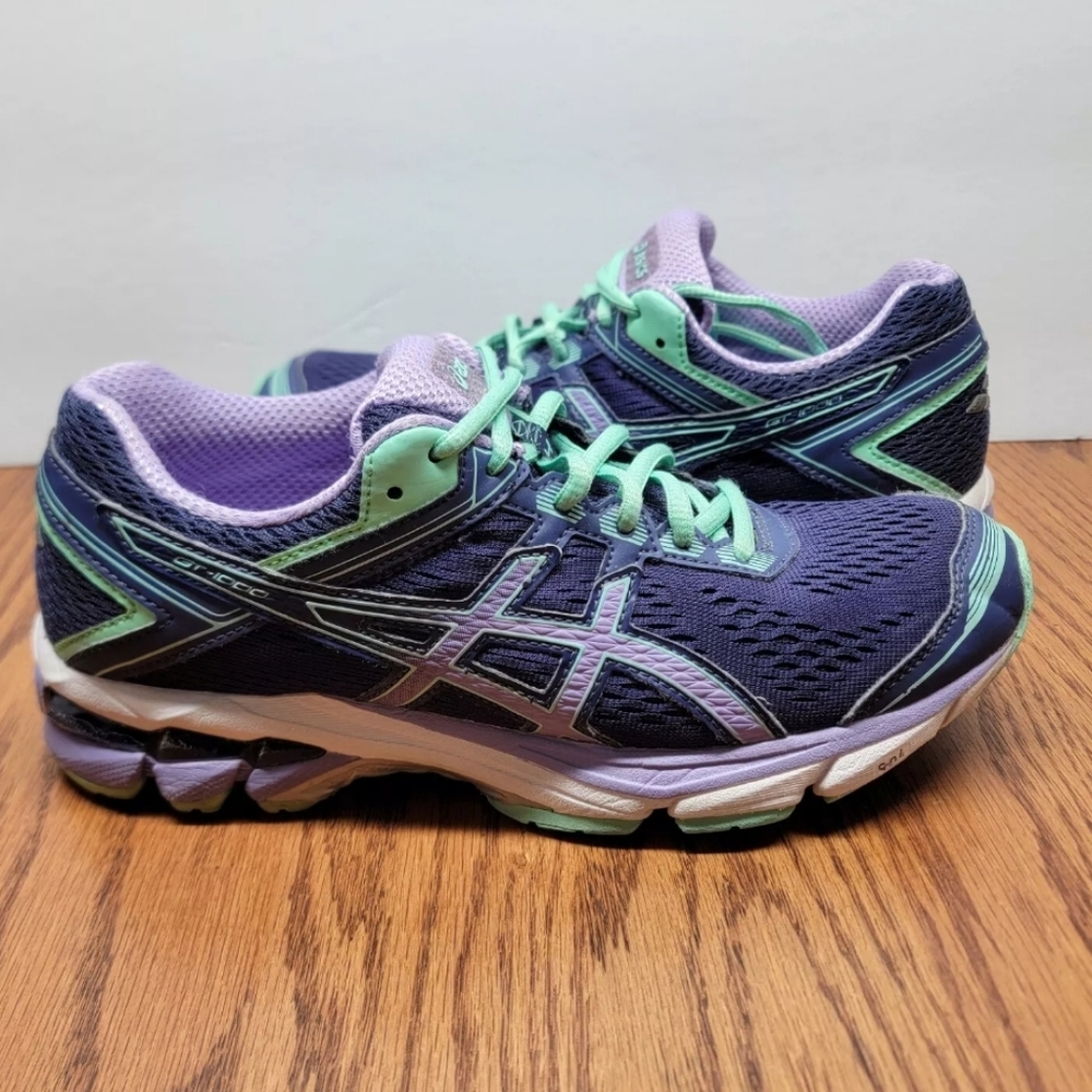 Asics T5A7N GT-1000 4 Running Training Shoes Sneakers Blue Purple Womens Size 7